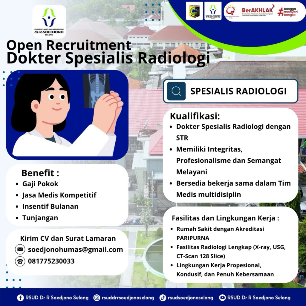 Buka Lowongan Dokter Radiologi, RSUD Soedjono Selong Siapkan Fasilitas Modern dan Insentif Menarik