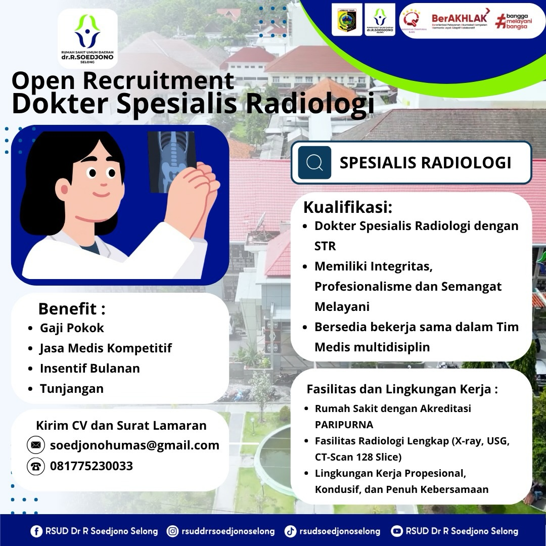 Buka Lowongan Dokter Radiologi, RSUD Soedjono Selong Siapkan Fasilitas Modern dan Insentif Menarik
