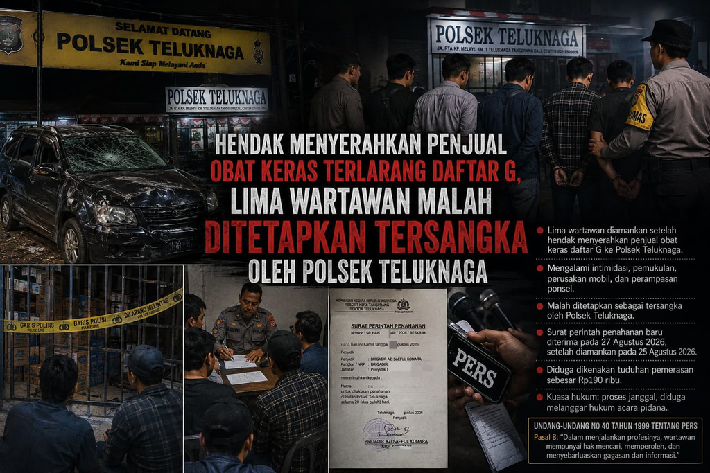Investigasi Obat Keras Berujung Polemik, Lima Wartawan Dilaporkan Jadi Tersangka di Teluknaga Investigasi Obat Keras Berujung Polemik, Lima Wartawan Dilaporkan Jadi Tersangka di Teluknaga